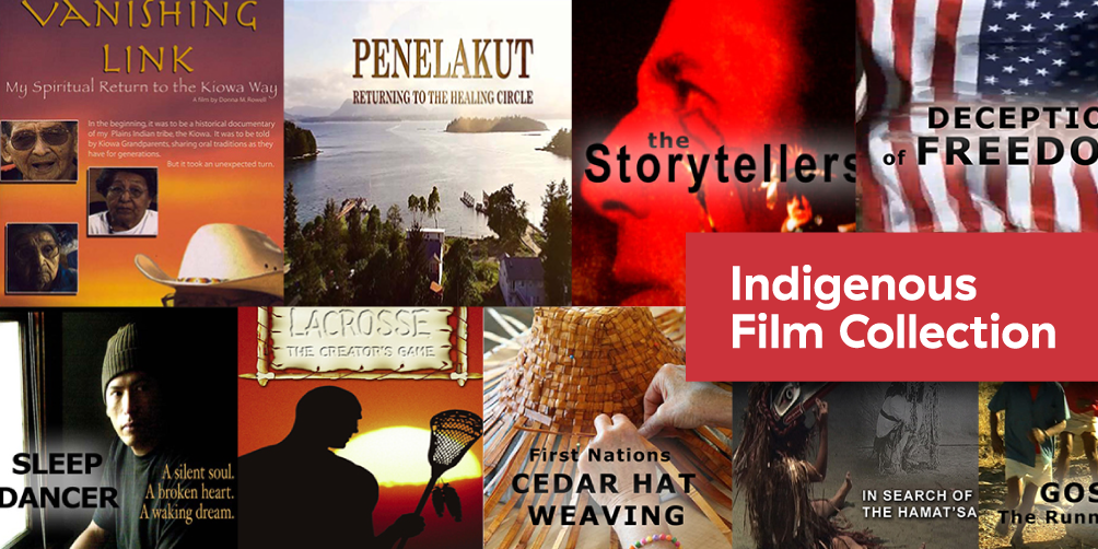 A collage of the cover art for some of the films in VPL's Indigenous Collection. A collage of the cover art for some of the films available in VPL's Indigenous Collection.