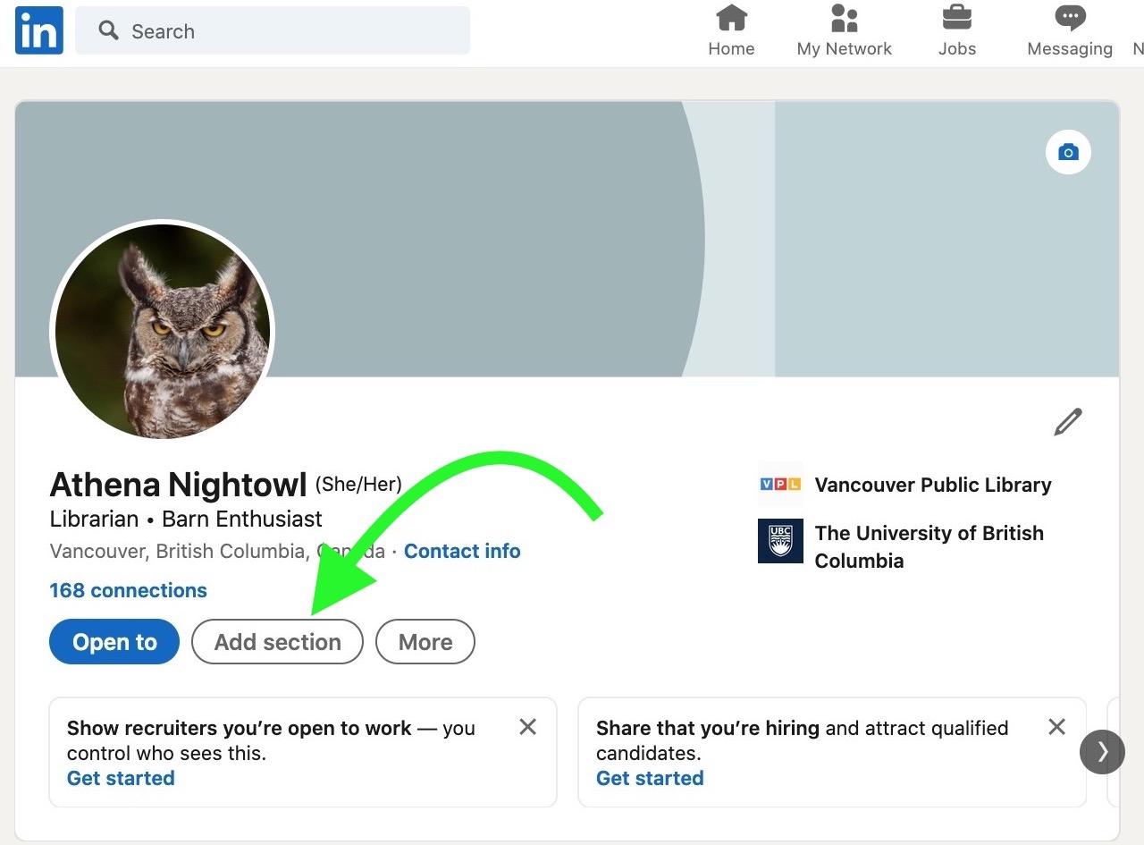 Screenshot of how to add Linkedin Learning certificates to your own Linkedin profile