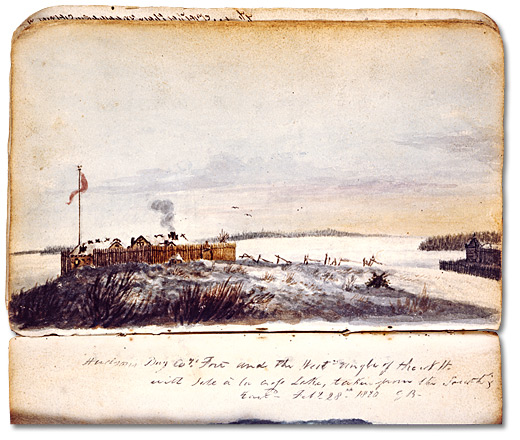 Hudson’s Bay Company and Northwest Company Forts at Île-à-la-Crosse, February 28, 1820