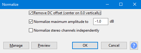 Normalize in Audacity Normalize in Audacity