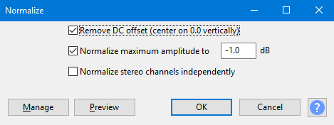 Normalize in Audacity