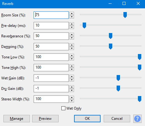 Reverb in Audacity