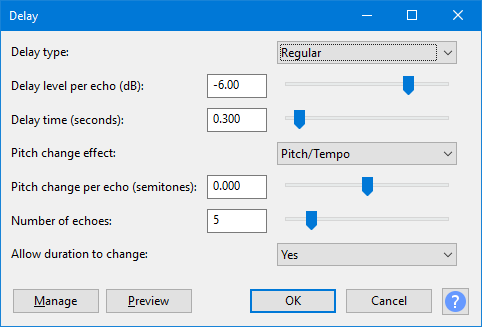 Delay Effect in Audacity