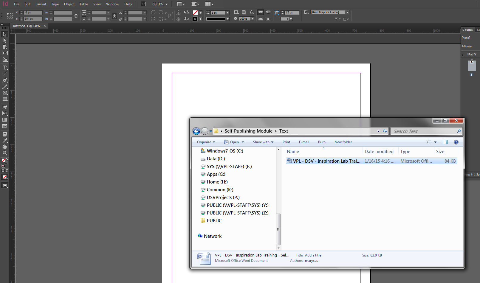Pasting Text into InDesign pasting text into InDesign