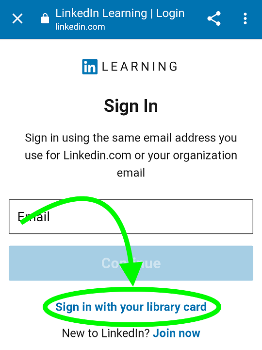 Screenshot of Step 1 of the LinkedIn Learning app setup process.