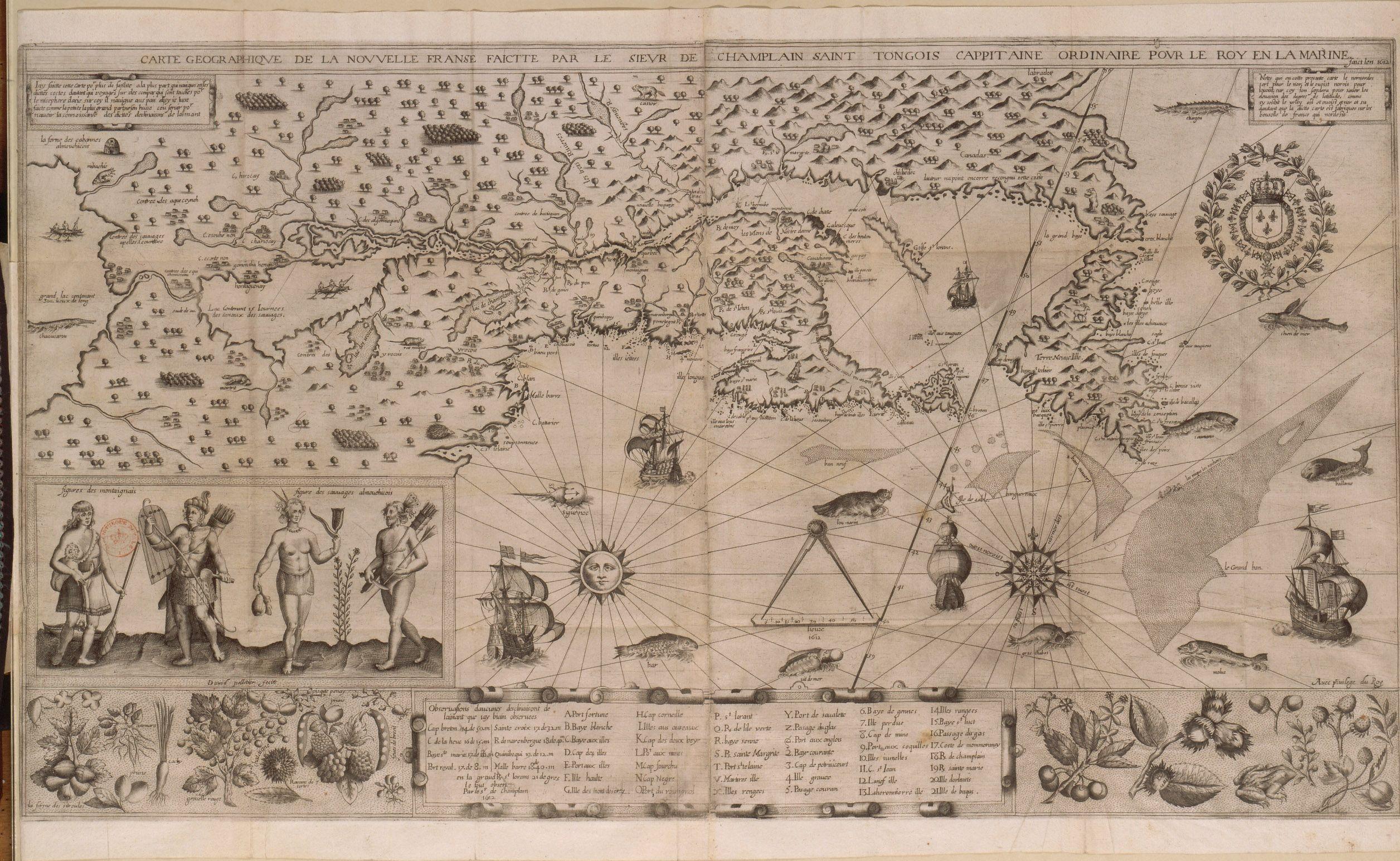 New France A map of New France made by Samuel de Champlain in 1612. Image from Wikimedia Commons