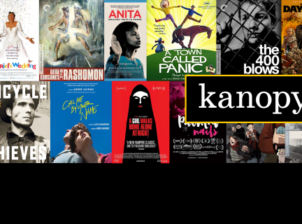 A banner of some of the movies viewable now on Kanopy A banner of some of the movies viewable now on Kanopy
