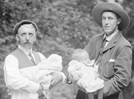 Men with babies, VPL #19039, no date, Philip Timms.