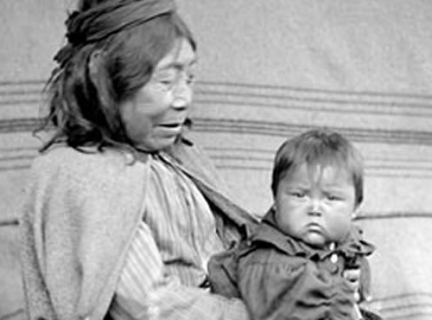 Quatsino woman and grandson, VPL #14068, 19__, Ben W. Leeson.