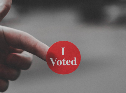 Photo of a "I voted" sticker
