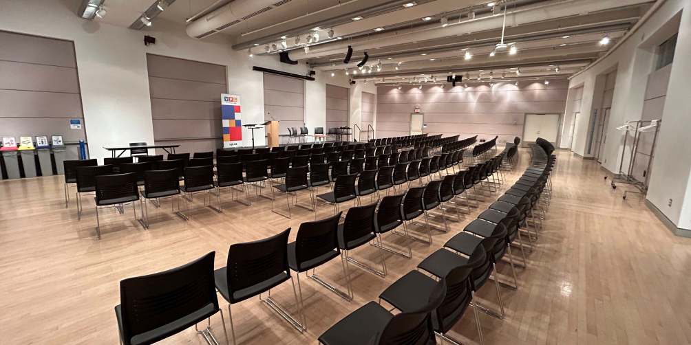 Photo of the Alice MacKay room with rows of chairs