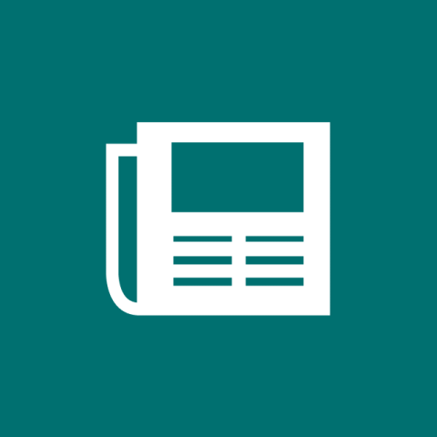 A stylized image of a white newspaper in front of a solid dark green background.